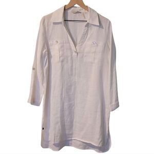 Soft Surroundings‎ Linen White Shirt Dress S